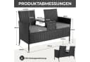 TLGREEN Balkonset Polyrattan Gartenbank 2er Set Schwarz Bild 3