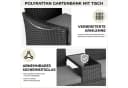TLGREEN Balkonset Polyrattan Gartenbank 2er Set Schwarz Bild 4