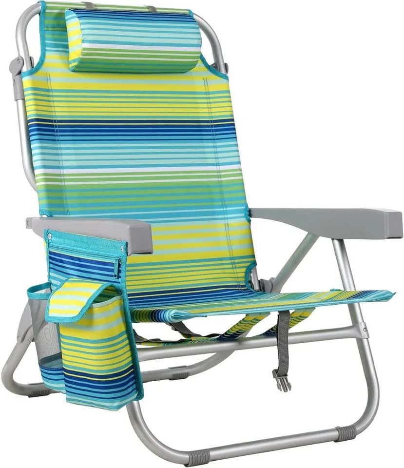 TLGREEN Campingstuhl Klappbar Aluminium Grün 5-fach Verstellbar - Bild 2