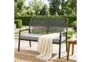 TLGREEN Gartenbank Rattan 2-Sitzer Grau mit Kissen Bild 2