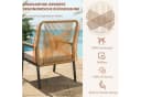 TLGREEN Gartenstuhl Eisen-Rattan Beige mit 8 cm Kissen Bild 5