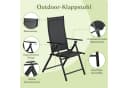 TLGREEN Klappstuhl 2er Set Schwarz Teslin-Gewebe verstellbare Rückenlehne Bild 1