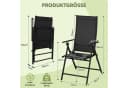 TLGREEN Klappstuhl 2er Set Schwarz Teslin-Gewebe verstellbare Rückenlehne Bild 3