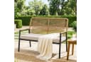 TLGREEN Gartenbank Rattan 2-Sitzer Beige mit Kissen Bild 2