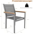 TLGREEN Stapelstuhl Aluminium Outdoor mit WPC-Armlehnen Grau Bild 3