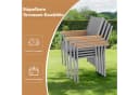 TLGREEN Stapelstuhl Aluminium Outdoor mit WPC-Armlehnen Grau Bild 5