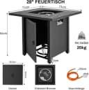 TLGREEN Gas Feuertisch 28/30 Zoll Outdoor Heiztisch mit Lavasteinen Bild 3