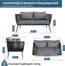 TLGREEN Gartenbank Polyrattan 2-Sitzer Sofa Schwarz Bild 1