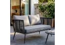 TLGREEN Gartenbank Polyrattan 2-Sitzer Sofa Schwarz Bild 2