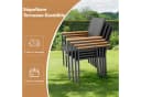 TLGREEN Stapelstuhl Aluminium Outdoor mit WPC-Armlehnen Schwarz Bild 3
