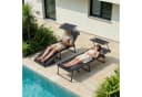 TLGREEN Gartenliege XXL klappbar mit Dach, 199 × 66 cm, verstellbar, schwarz Bild 1