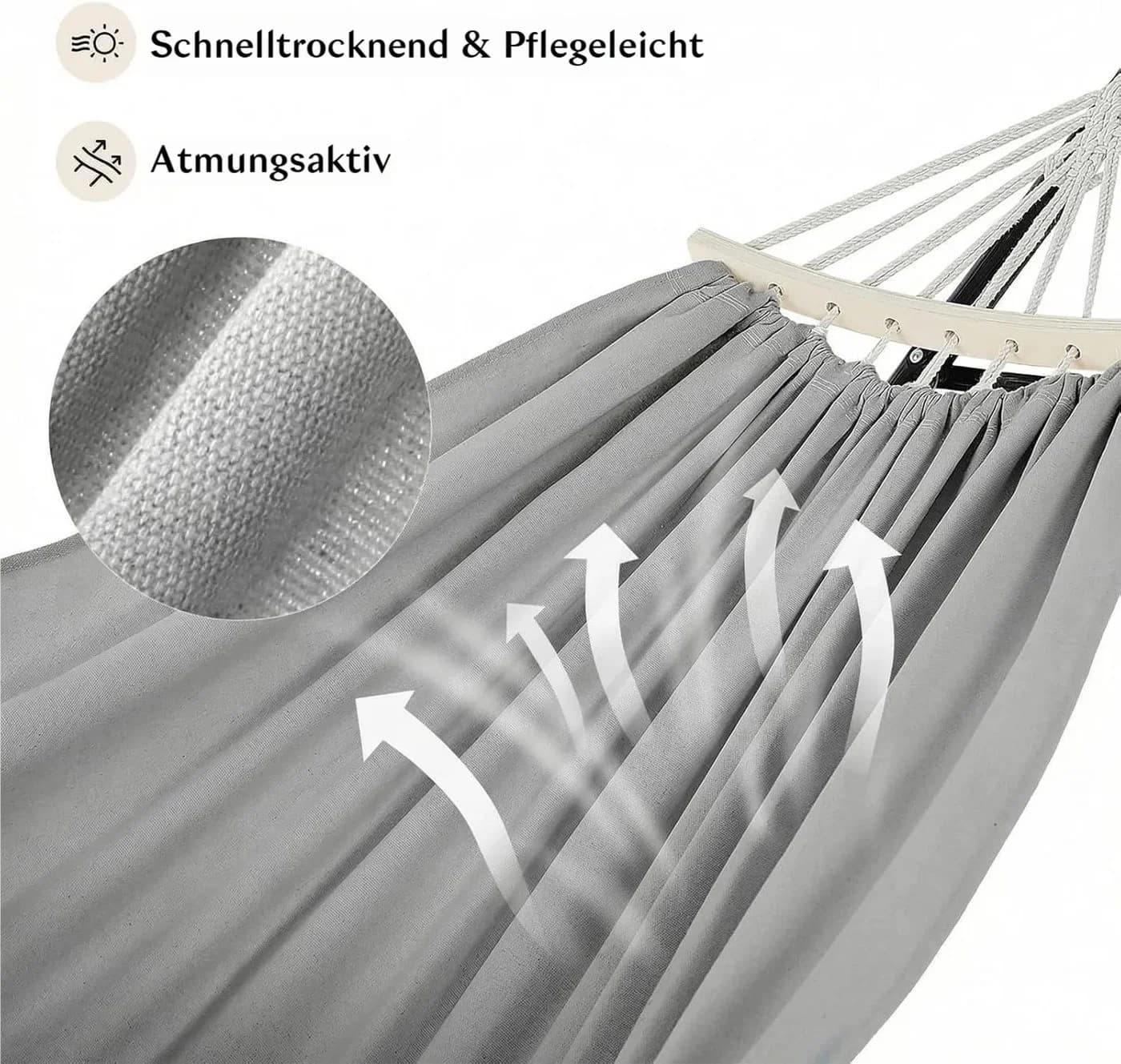 TLGREEN Hängematte mit Gestell 2-in-1 Grau Schwarz - Bild 4