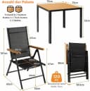 TLGREEN Garten-Essgruppe Aluminium WPC Tisch klappbar schwarz Bild 3
