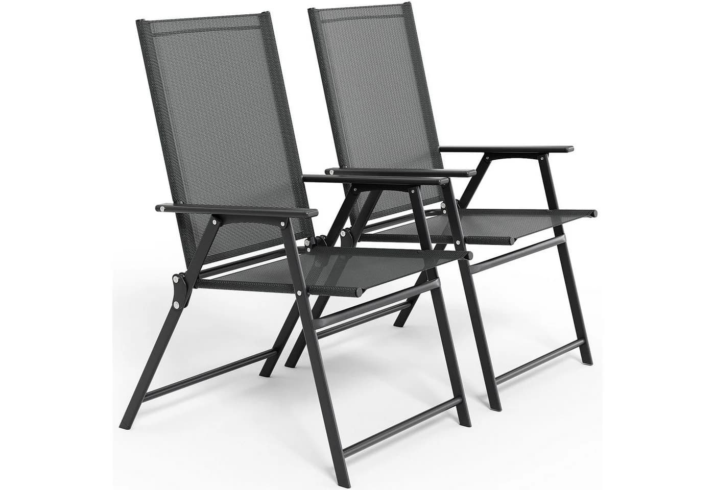 TLGREEN Klappstuhl mit Teslin-Gewebe Schwarz Grau - Bild 2
