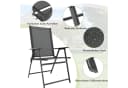 TLGREEN Klappstuhl mit Teslin-Gewebe Schwarz Grau Bild 4