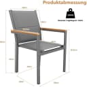 TLGREEN Stapelstuhl 4er Set Esszimmerstuhl mit WPC Armlehnen Grau/Schwarz Bild 3