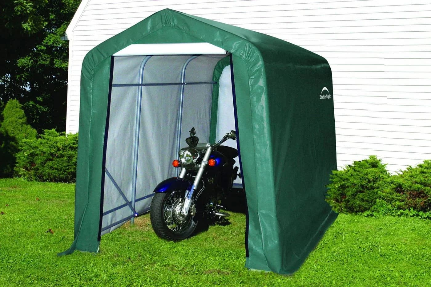 ShelterLogic Stahl Folien Zeltgarage Gerätehaus 3,24m² Grün 180x180x180 cm - Bild 5