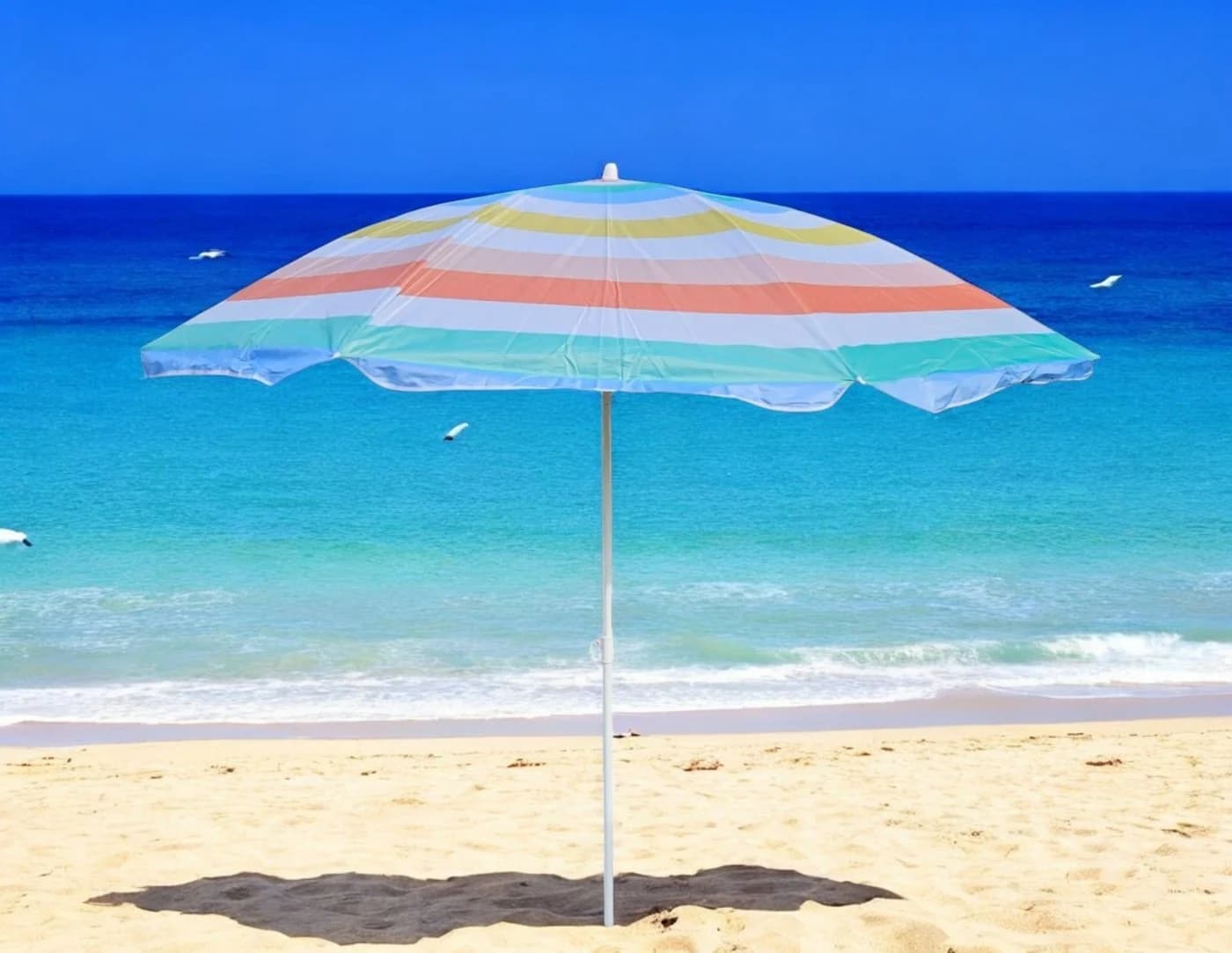 Meinposten Sonnenschirm Bunt Gestreift UV Schutz 30+ Knickbar - Bild 3