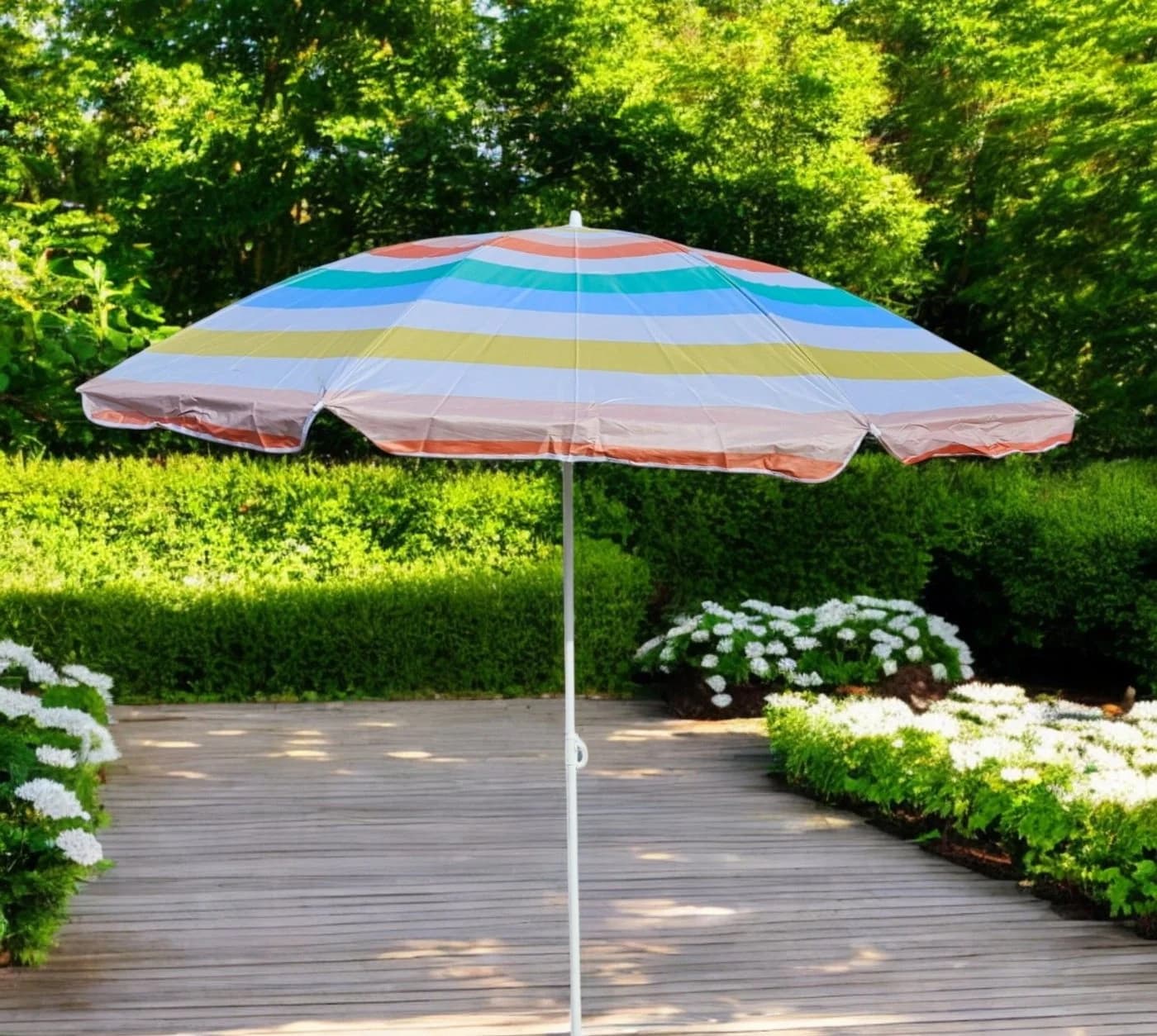 Meinposten Sonnenschirm Bunt Gestreift UV Schutz 30+ Knickbar - Bild 4