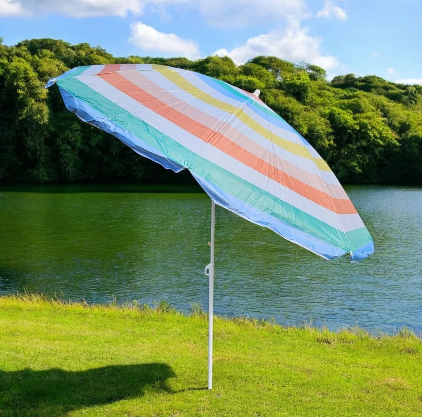 Meinposten Sonnenschirm Bunt Gestreift UV Schutz 30+ Knickbar - Bild 5