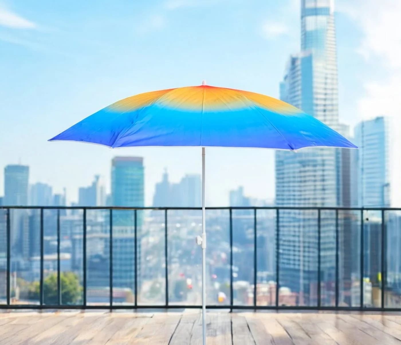 Meinposten Sonnenschirm blau gelb bunt UV 50+ 155 cm - Bild 3