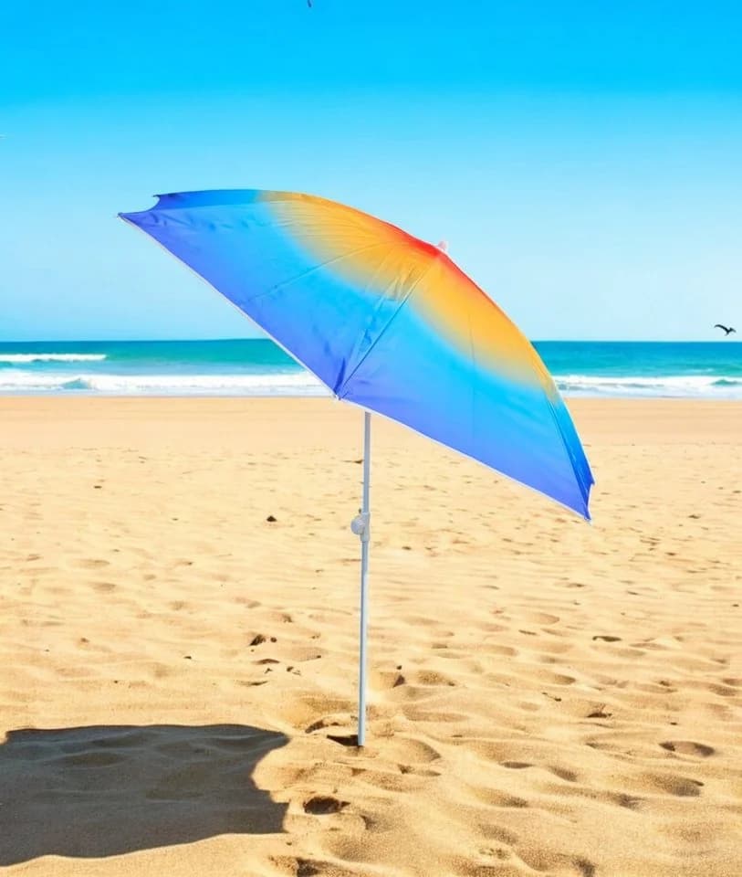 Meinposten Sonnenschirm blau gelb bunt UV 50+ 155 cm - Bild 4