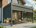 MCW Terrassendach Pergola Anthrazit mit Lamellendach & Rollos Bild 2