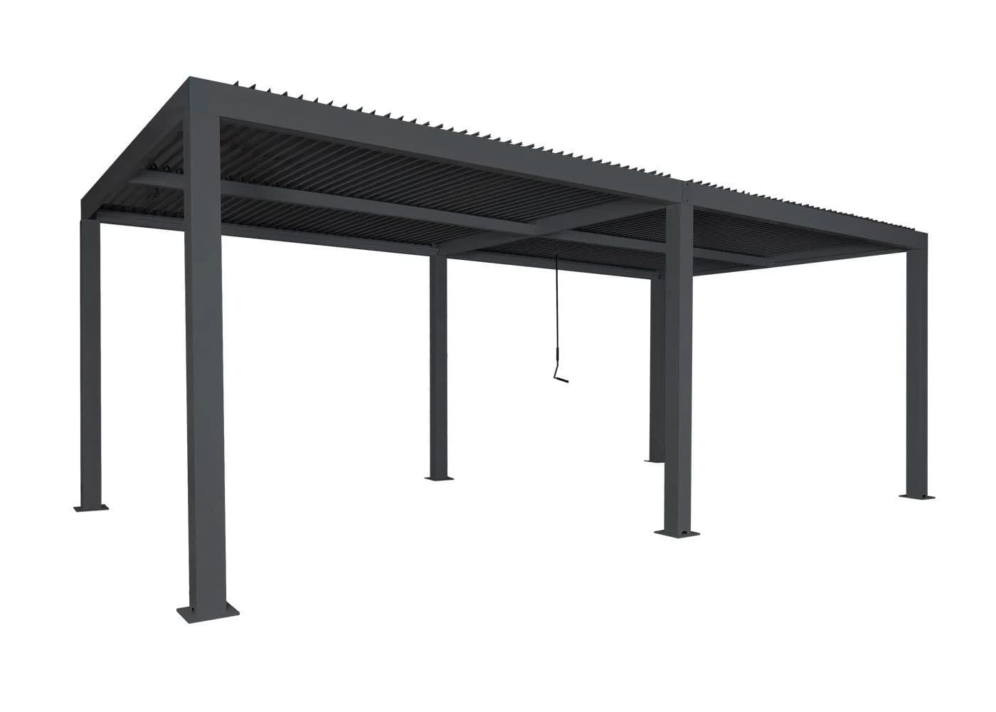 MCW Pergola Terassenvordach 6x3m Lamellendach Anthrazit