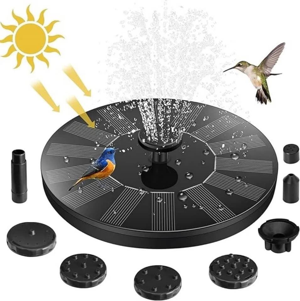 DESUO Gartenbrunnen 1,5W Solar Springbrunnen Teichpumpe mit 6 Fontänenstilen - Bild 2