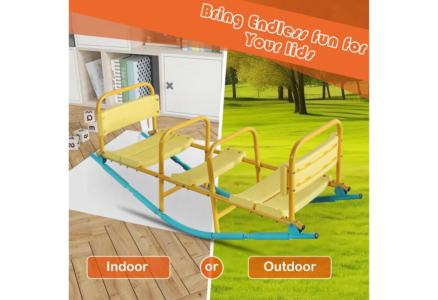 Rolipo 3-Sitzer Kinderwippe Outdoor mit Rückenlehne - Bild 4
