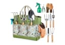 SURFOU Gartenpflege-Set 9tlg. Buchenholz Edelstahl mit Tasche Bild 2