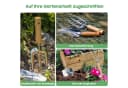 SURFOU Gartenpflege-Set 9tlg. Buchenholz Edelstahl mit Tasche Bild 5
