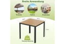 TLGREEN Gartentisch Wetterfest Balkontisch Aluminium mit WPC Tischplatte Holzoptik Bild 3