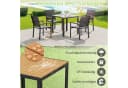 TLGREEN Gartentisch Wetterfest Balkontisch Aluminium mit WPC Tischplatte Holzoptik Bild 4