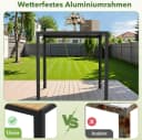 TLGREEN Gartentisch Wetterfest Balkontisch Aluminium mit WPC Tischplatte Holzoptik Bild 5