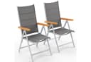 TLGREEN 2er Set Klappbarer Gartenstuhl Aluminium Hochlehner Silbergrau Bild 2