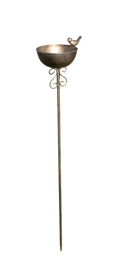 Deko-Impression Vogeltränke am Stab Eisen Bronze 110 cm - Bild 2