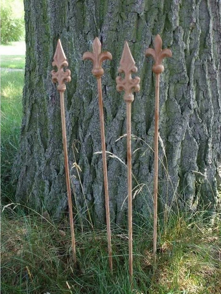 Deko-Impression Gartenstecker 4 Stück Rankstäbe Rankhilfe Eisen Rost 60 cm