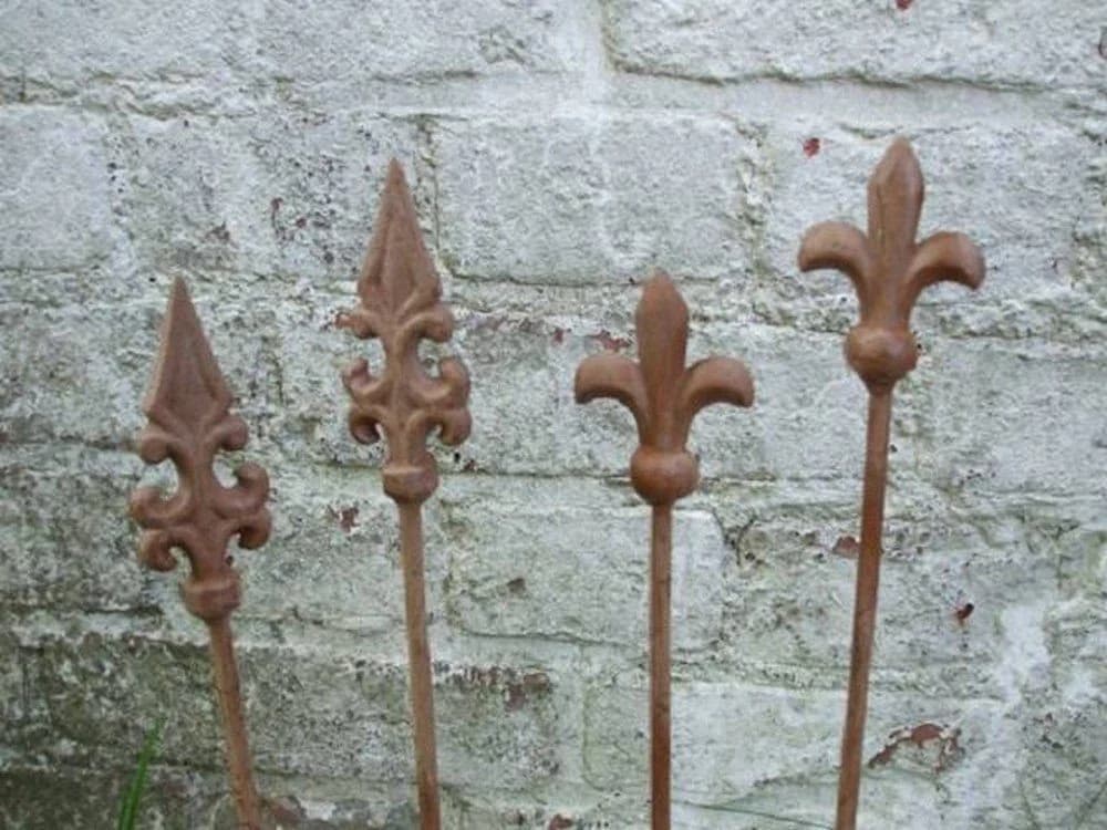 Deko-Impression Gartenstecker 4 Stück Rankstäbe Rankhilfe Eisen Rost 60 cm - Bild 3