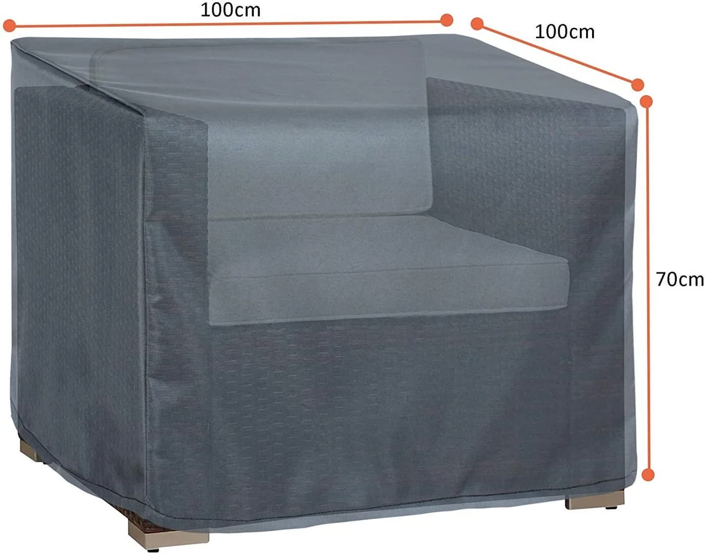 Hentex Gartenmöbel-Schutzhülle Grau Ripstop-Polyester
