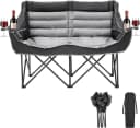 Meulbaty Doppel-Campingstuhl Grau/Schwarz 2-Personen-Loveseat Bild 2