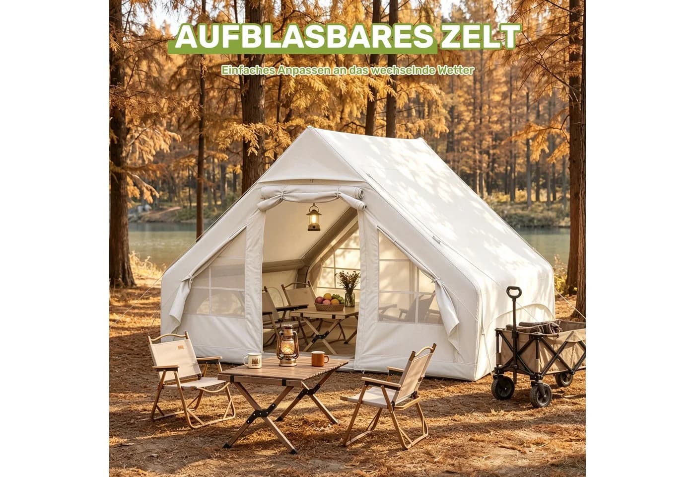 HawthyHome Faltpavillon 3x3m Weiß One-Touch System - Bild 4