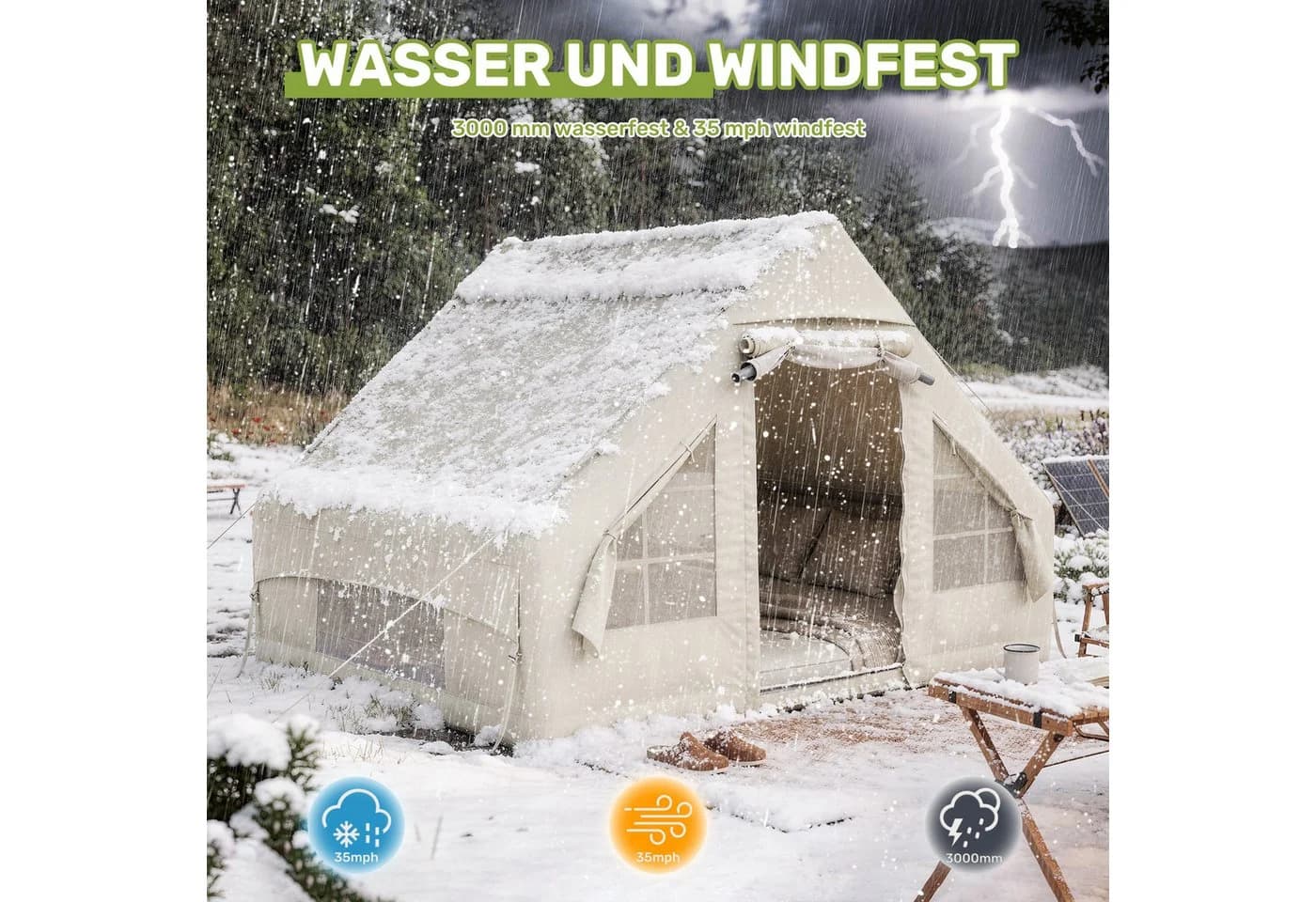 HawthyHome Faltpavillon 3x3m Weiß One-Touch System - Bild 5