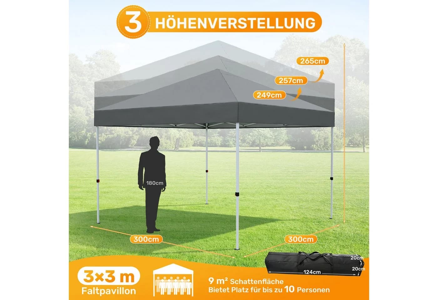 HawthyHome Faltpavillon Pop-Up Beige UV50+ Wasserdicht