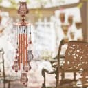 MOPUEA Windspiel Retro Braun mit 6 Glocken & 7 Kolibris Bild 5