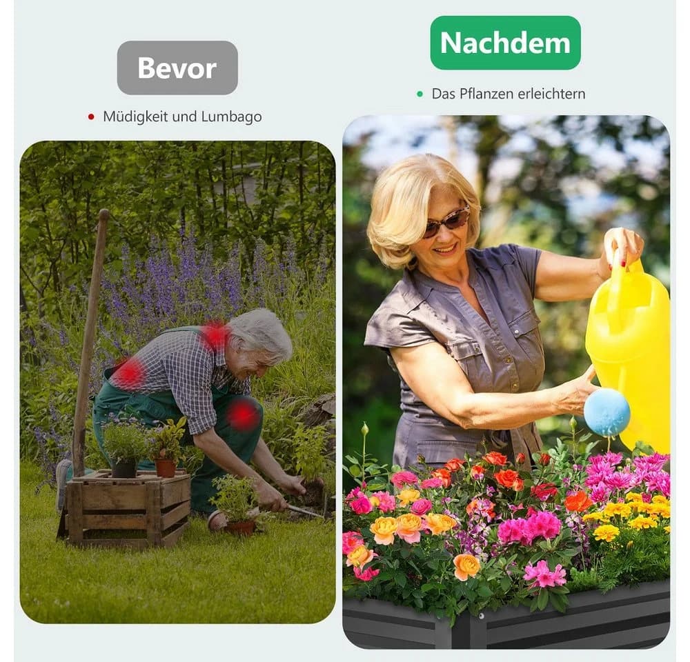 Meulbaty Hochbeet Metall 80 cm Höhe