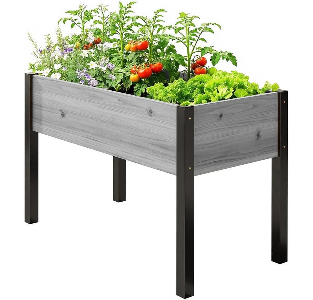 Meulbaty Hochbeet Massivholz Metallbeine 80 cm - Bild 2