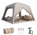 Meulbaty Aufblasbares Zelt Camping Pavillon Beige mit Luftpumpe Bild 2