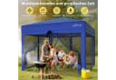 LOEFME Faltpavillon 3x3m Pop Up Partyzelt Blau mit Moskitoseitenwänden Bild 1