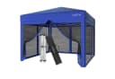 LOEFME Faltpavillon 3x3m Pop Up Partyzelt Blau mit Moskitoseitenwänden Bild 2